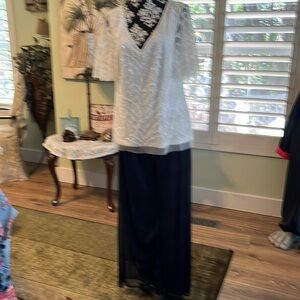 Adrianna Papell bling blouse.  MSK beautiful sparkly slacks.